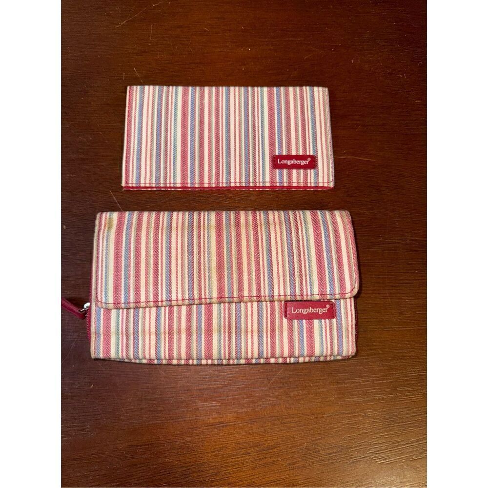 Vintage Longaberger homestead wallet and check holder set